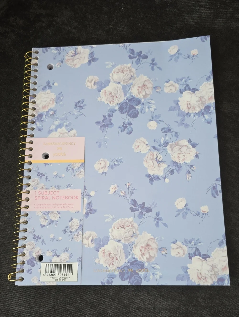 Love Shack Fancy Blue Spiral Notebook And 2 Pens